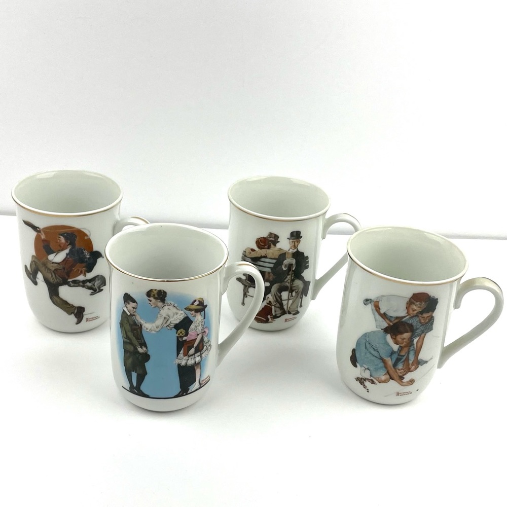 Norman Rockwell Coffee Mugs - set of 3 - 1928-1982